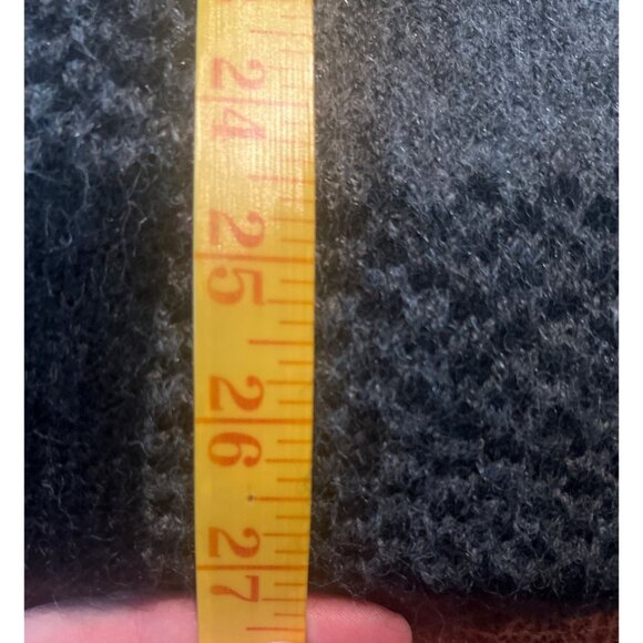 Tahari  Buffalo Plaid 3/4th Sleeve Jacket M Black & Gray wool Blend Sweater - Picture 4 of 7